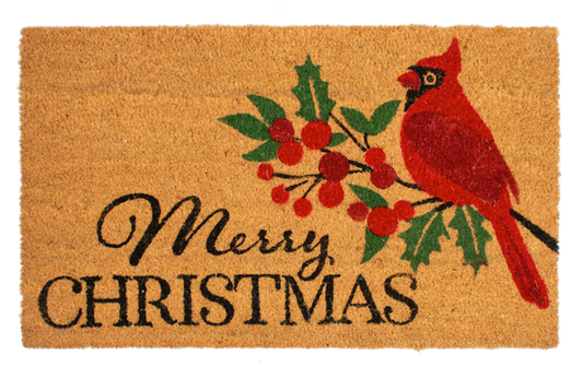 Cardinal Chrismas Door Mat
