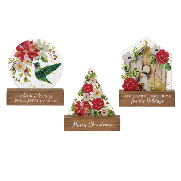 Winter Floral Desk Signs
