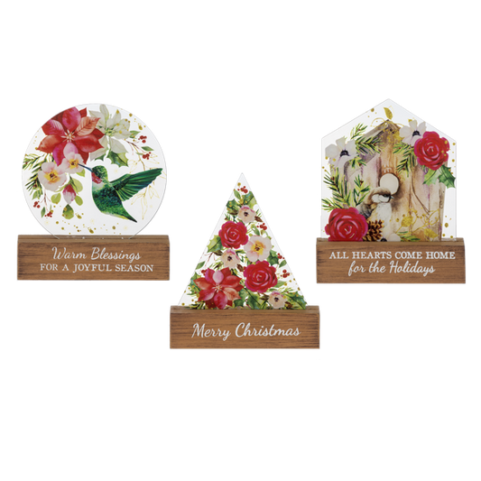 Winter Floral Desk Signs