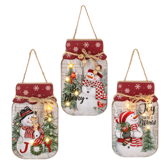 Snowman Mason Jar Sign