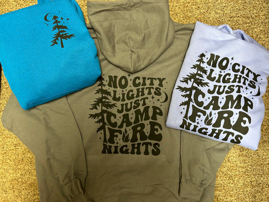 No City Lights Camping Hoodies