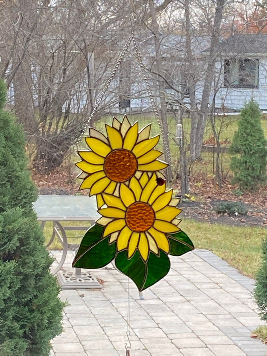 2 Sunflowers & A Ladybug