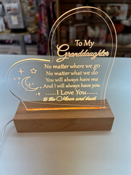Acrylic Etched Lighted Hearts