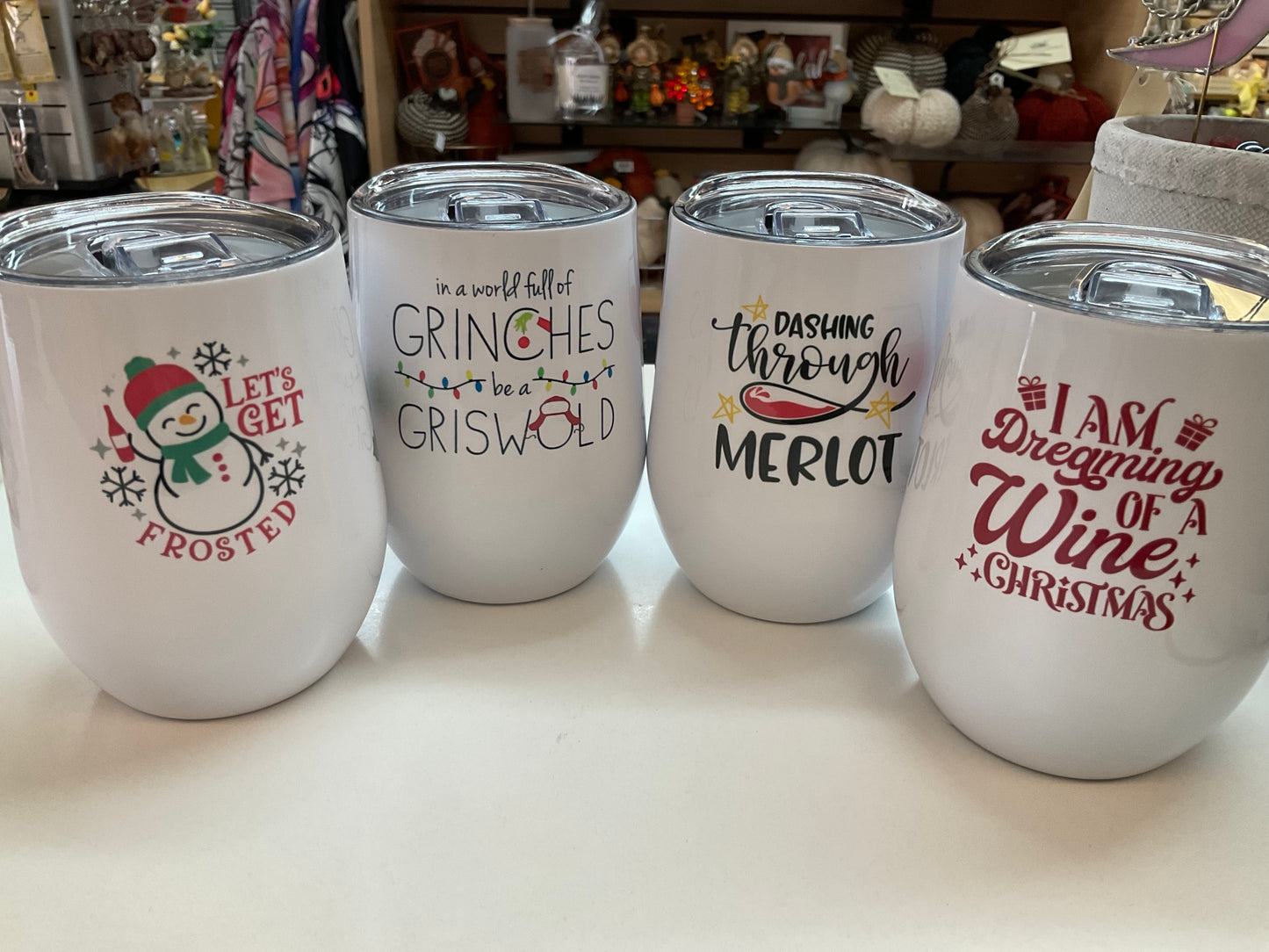 Insulated Holiday Wine Tumblers