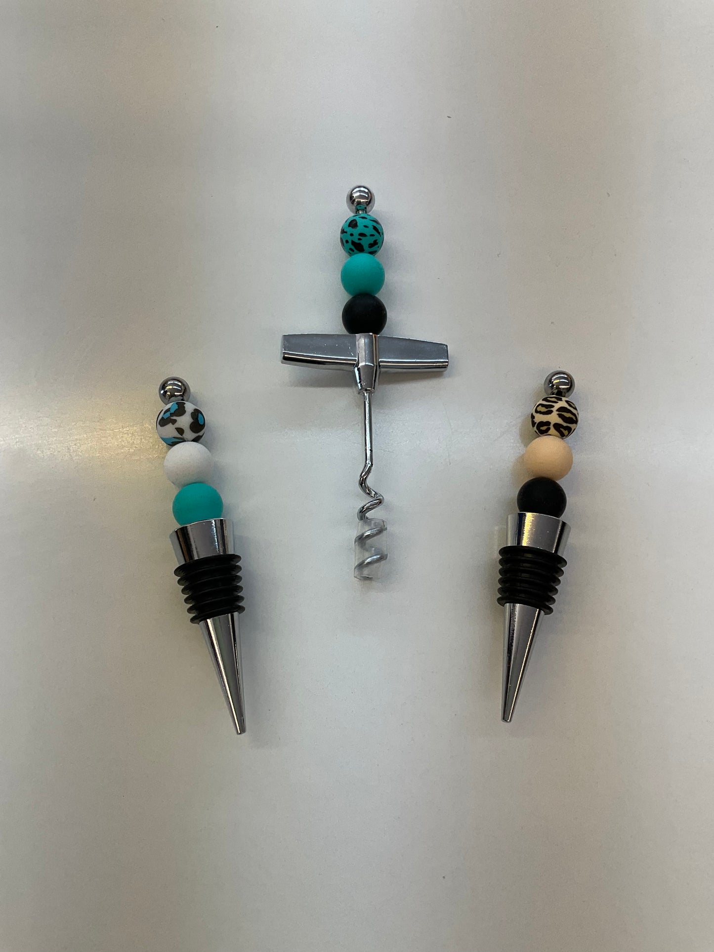 Beaded Wine Stoppers/CorkScrew