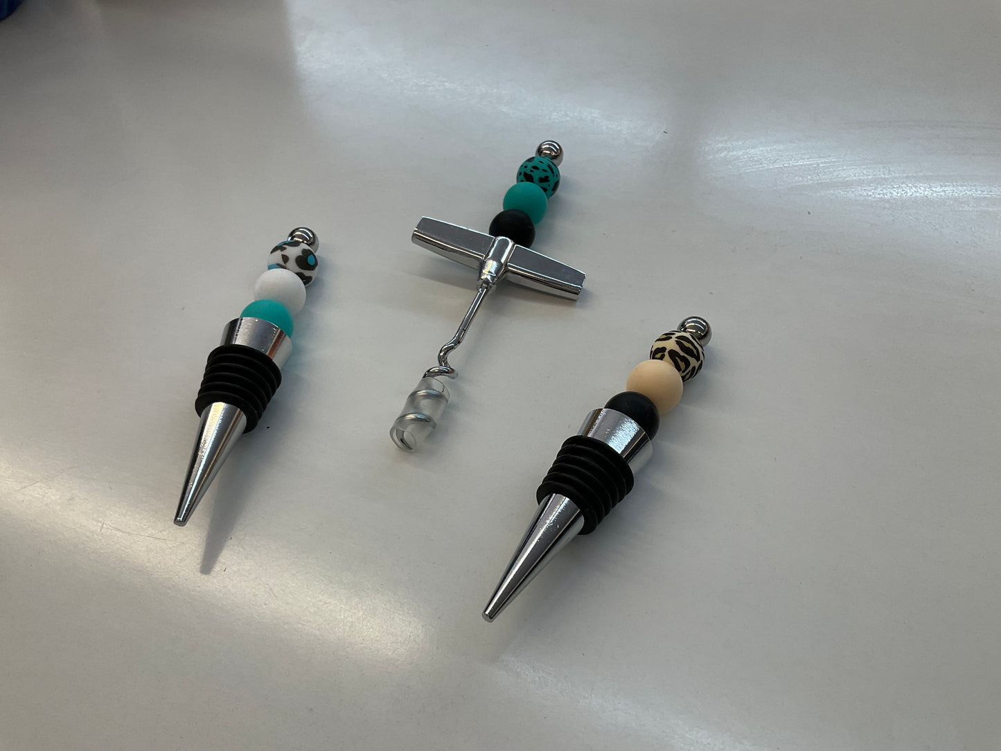 Beaded Wine Stoppers/CorkScrew