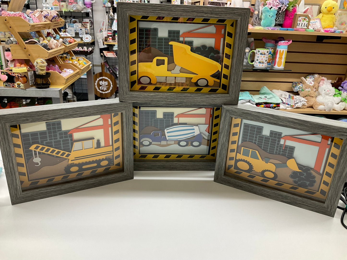 Construction Themed Shadow Boxes
