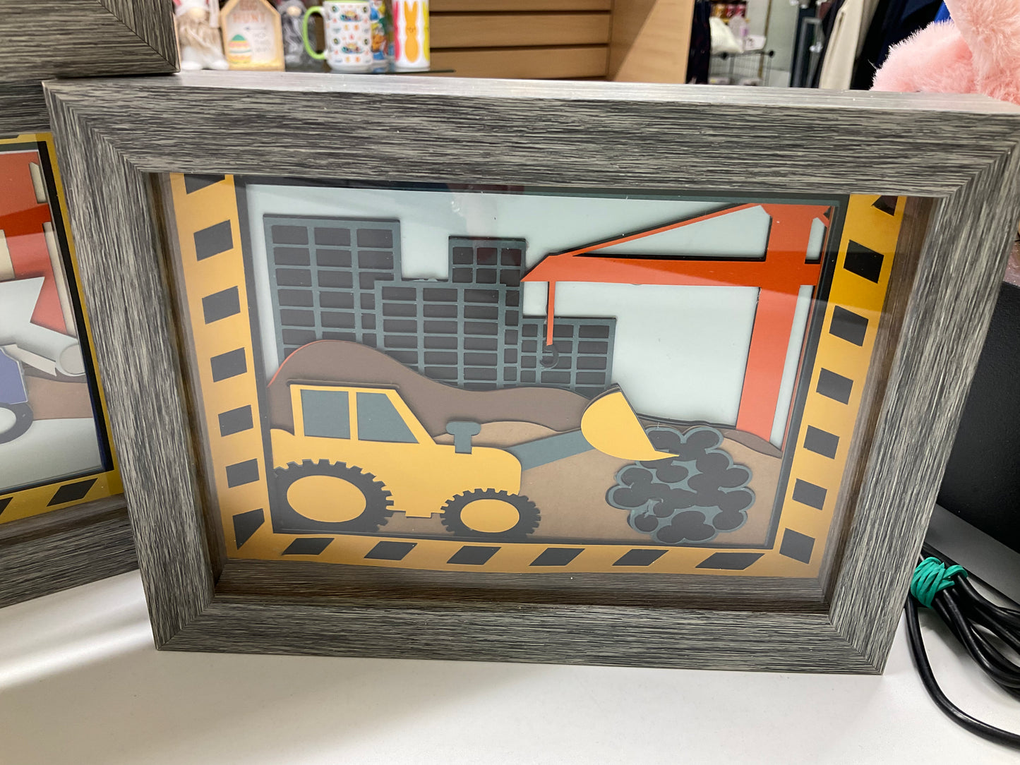 Construction Themed Shadow Boxes