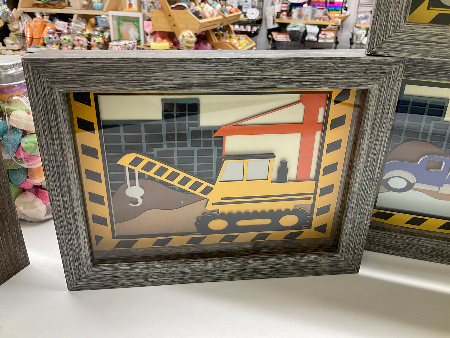 Construction Themed Shadow Boxes