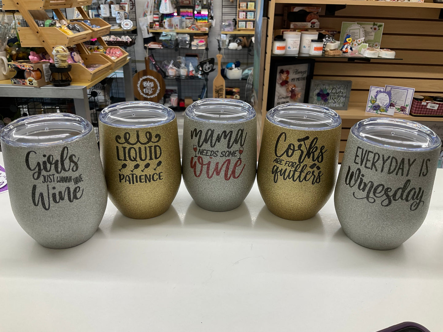 Insulated Glitter Wine Tumblers