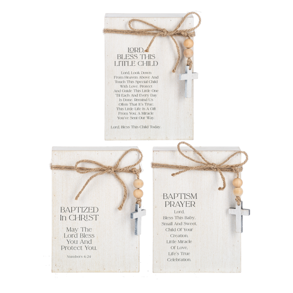 Wooden Baptism Message Blocks