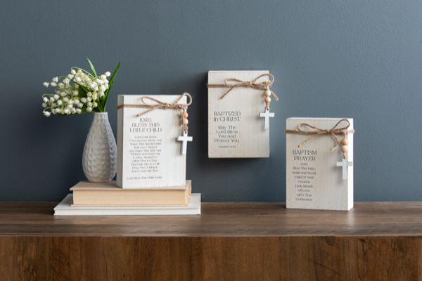 Wooden Baptism Message Blocks