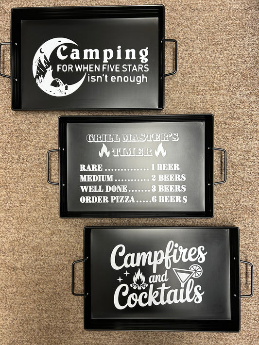 Black Large Metal Trays