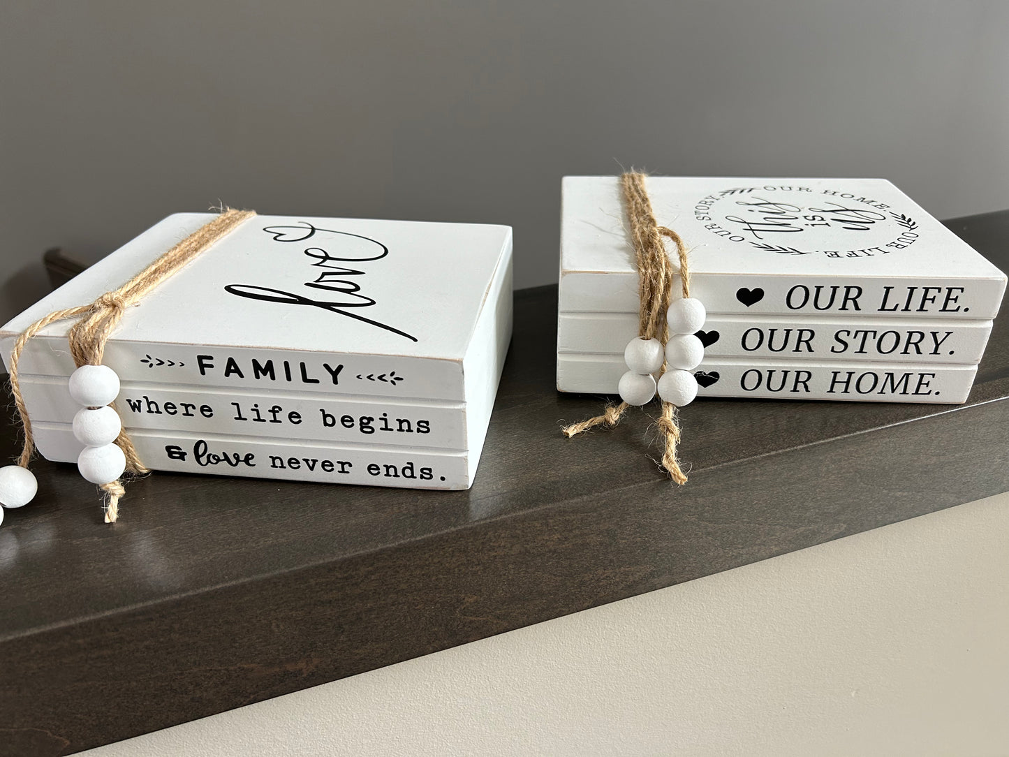 Wood Decorative Book Stack