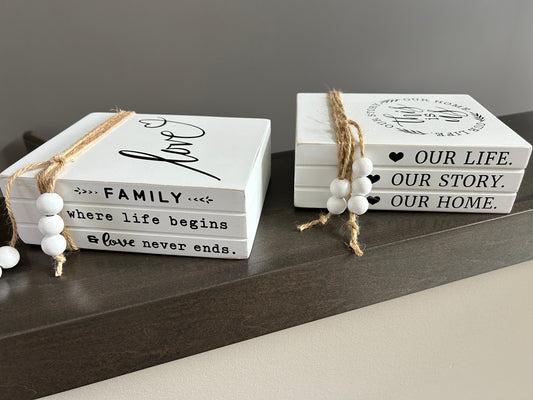 Wood Decorative Book Stack