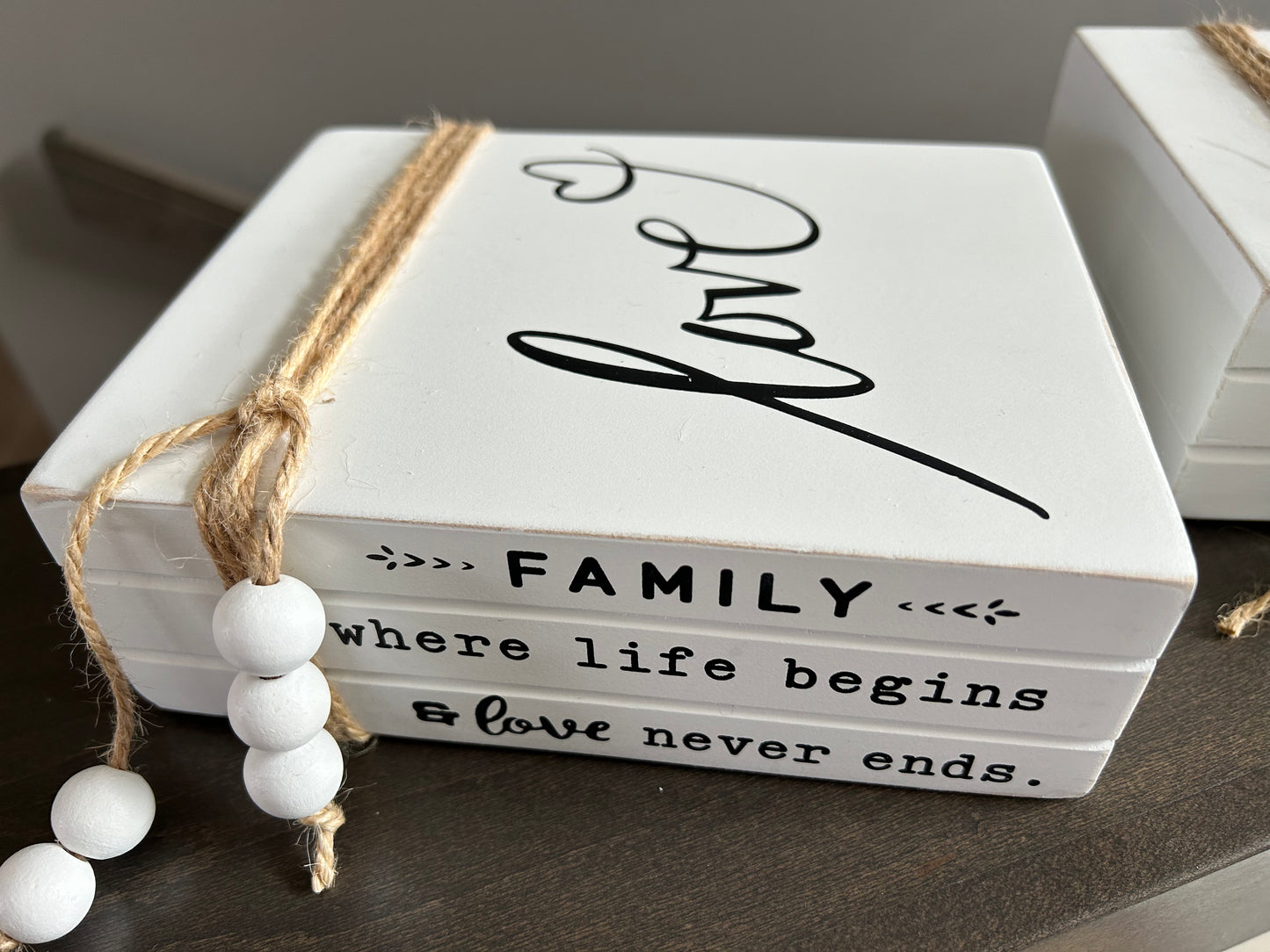 Wood Decorative Book Stack