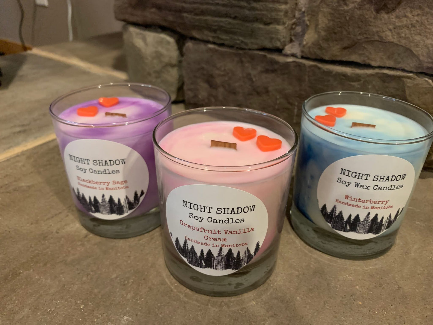 Night Shadow Soy Wax with Wax Embellishments