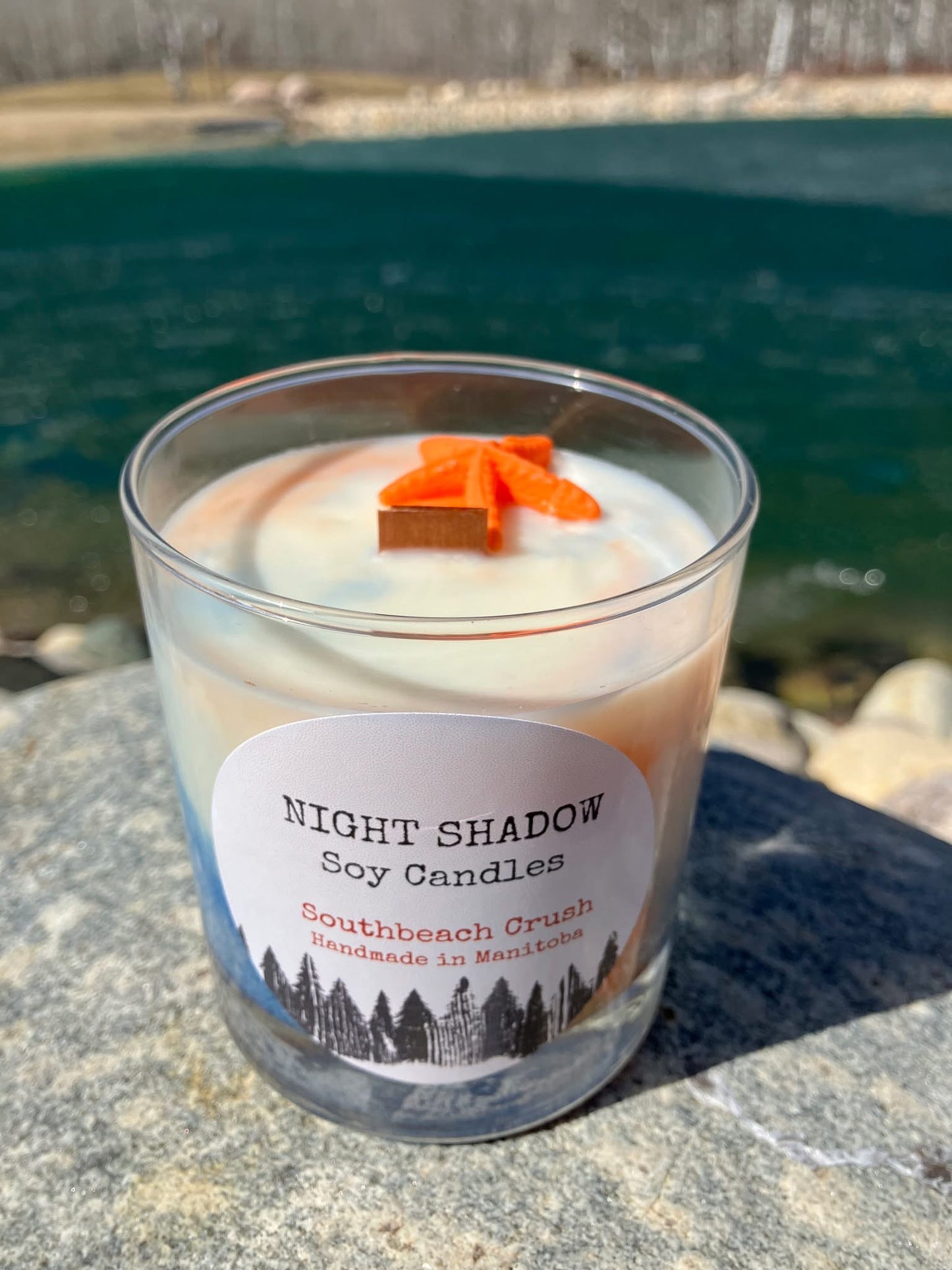 Night Shadow Soy Wax with Wax Embellishments