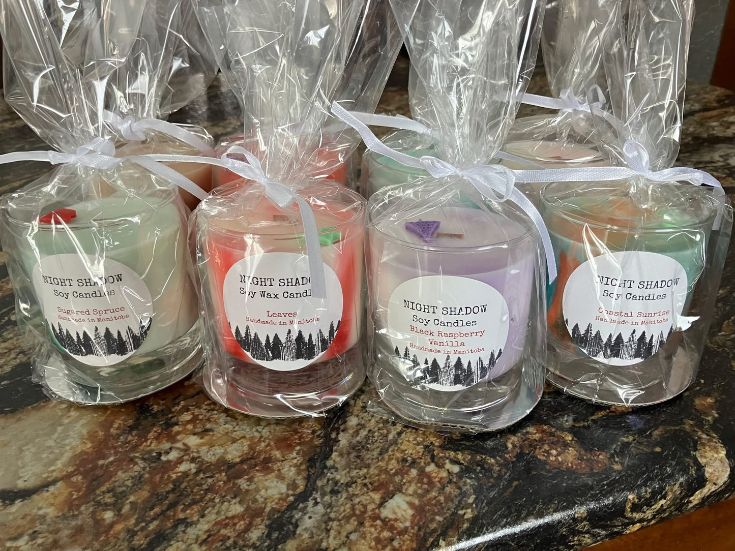 Night Shadow Soy Wax with Wax Embellishments