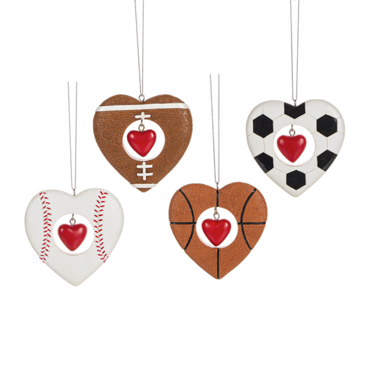 Sport Heart Ornaments