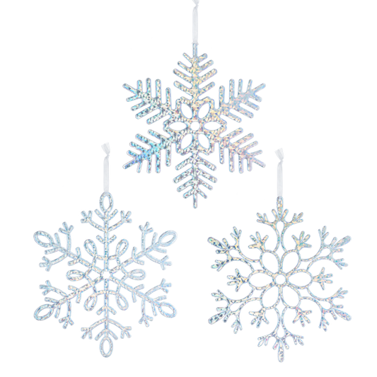 Iridescent Snowflake Ornaments