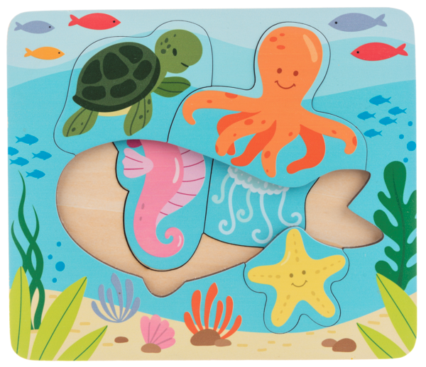 Wooden Sea Life Layered Puzzle