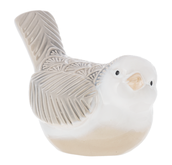 Ivory Bird with Embossed Pattern