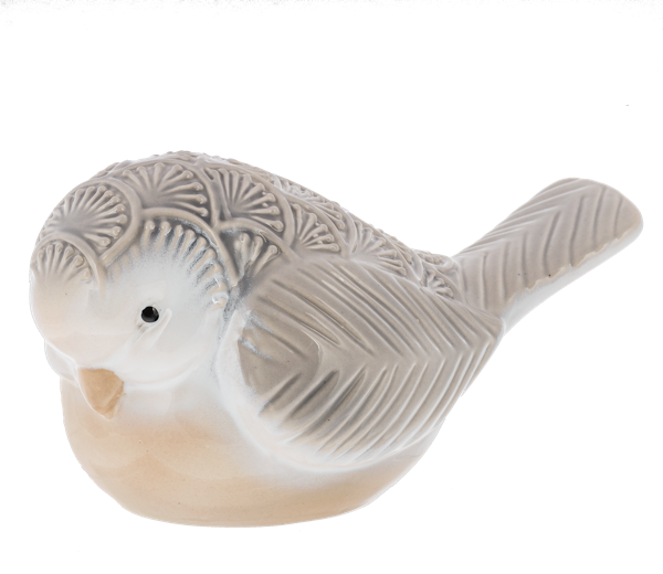 Ivory Bird with Embossed Pattern