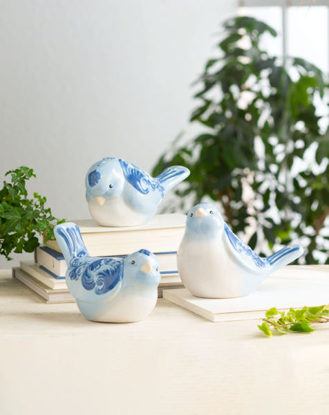 Light Blue Scroll Wing Bird