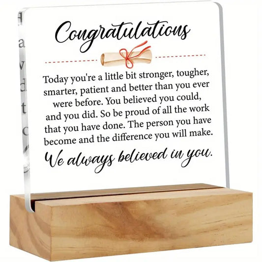 Acrylic Message with Wood Stand