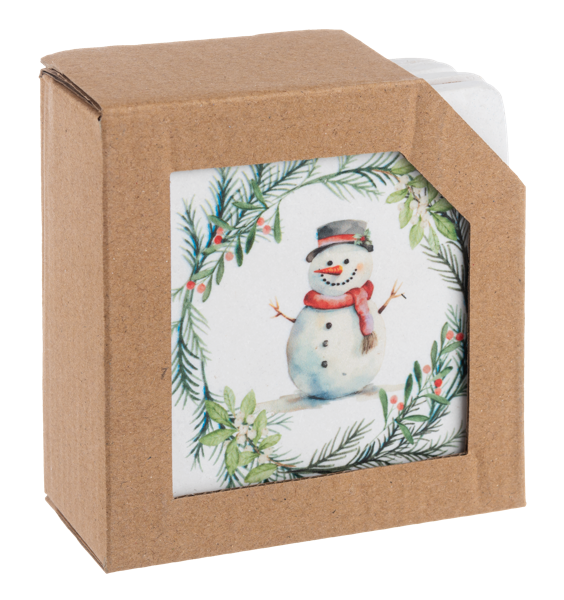 Snowman with Wreath Coaster
