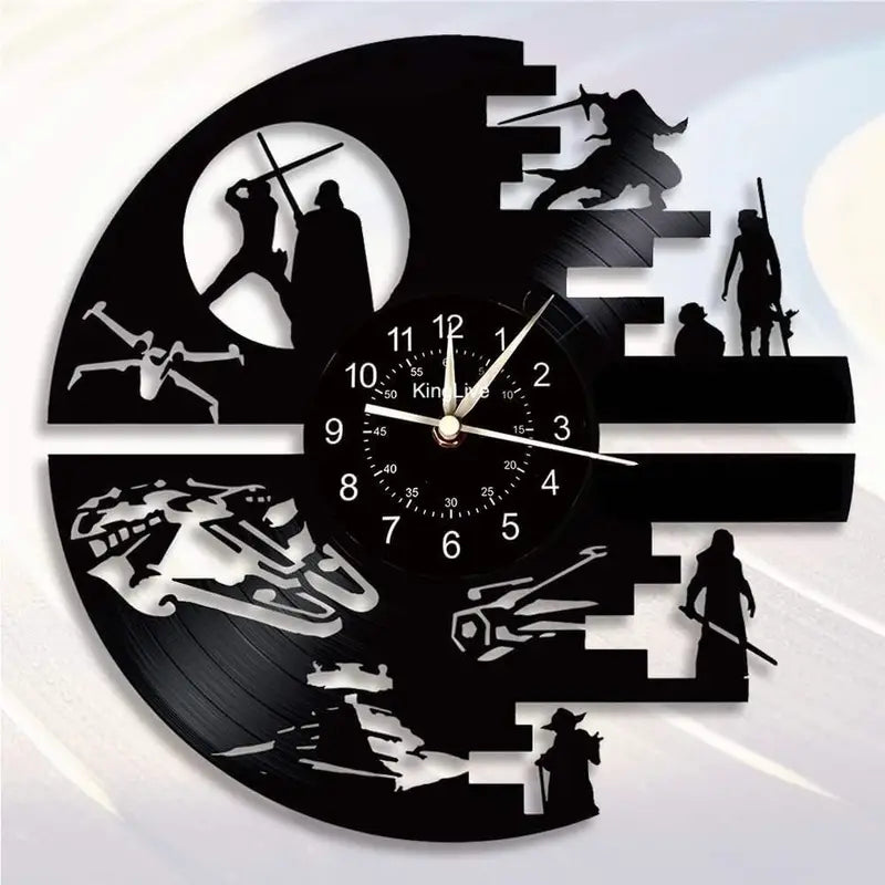 Vinyl Record Death Star Wall Clock