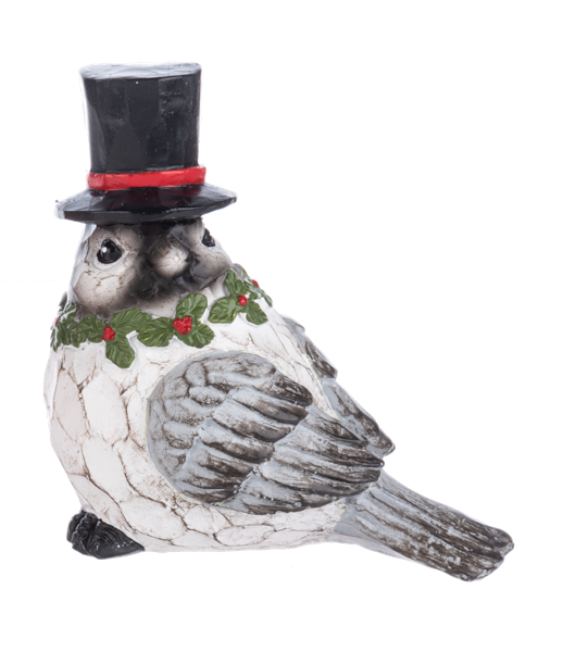 Nature's Noel Bird with Hat Figurines