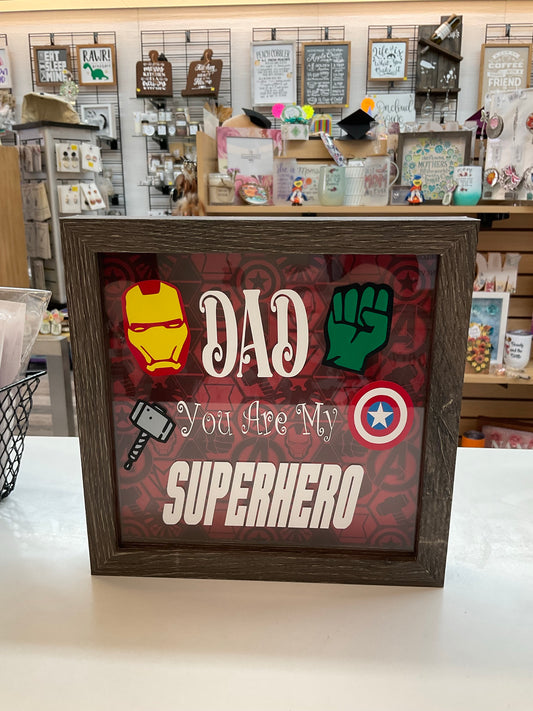 Dad You Are My Superhero Shadow Box