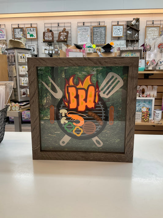 BBQ Cookout Shadow Box