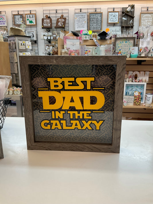 Best Dad In The Galaxy Shadow Box
