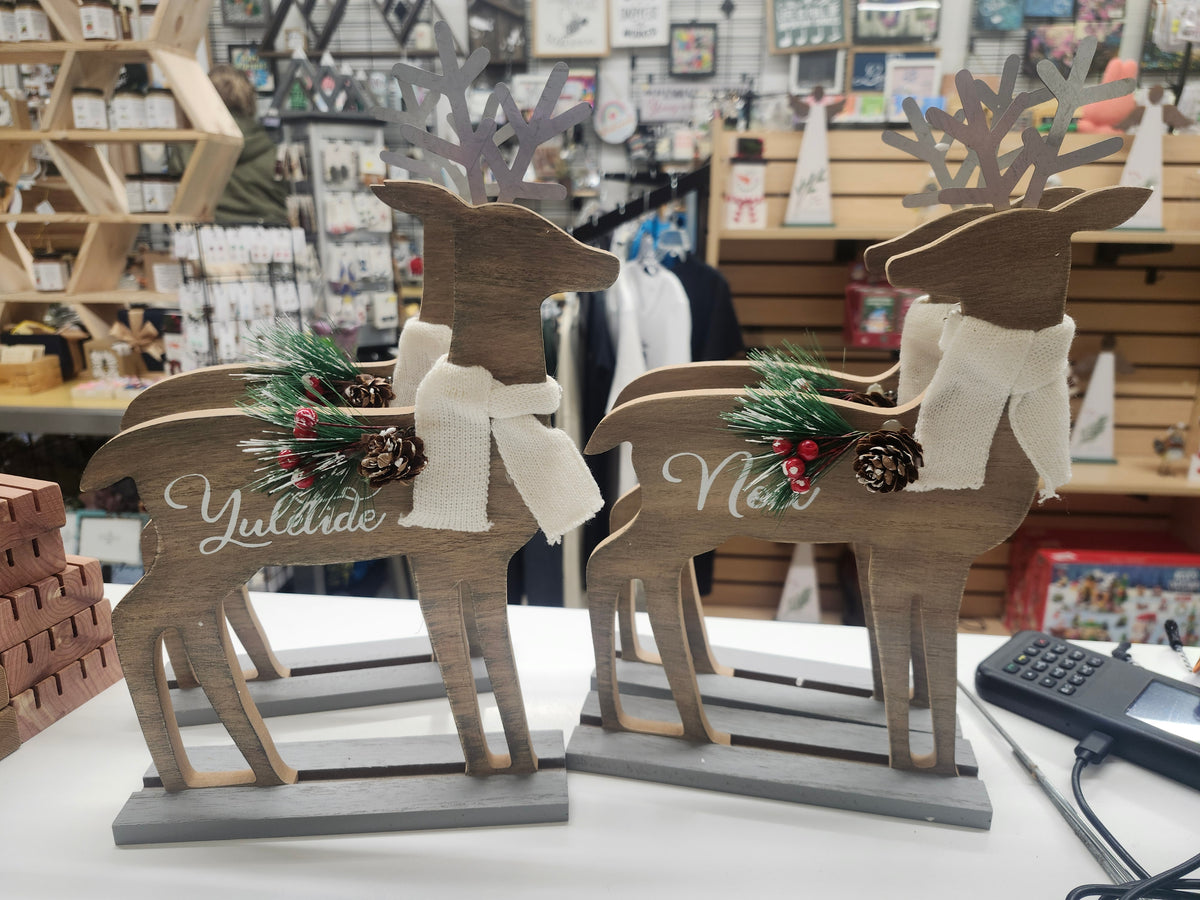 Wooden Reindeer Figures