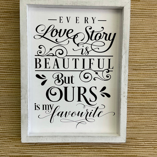 Love Story Wood Sign