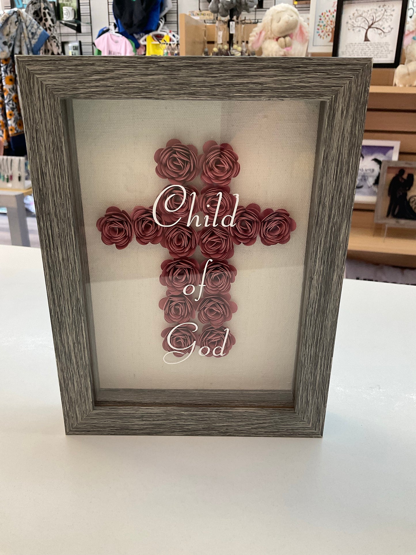 Baptism Cross Shadow Box