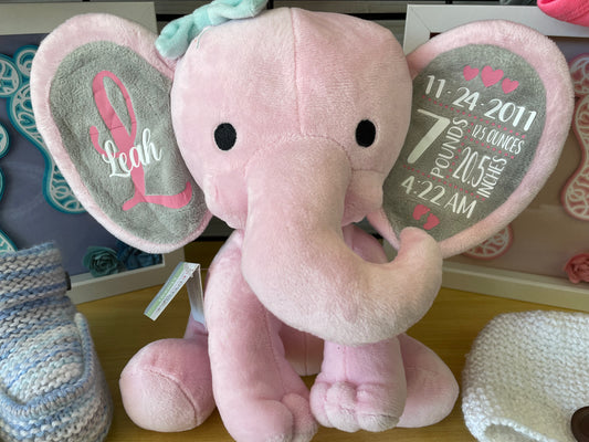Personalized Stuffed Elephant