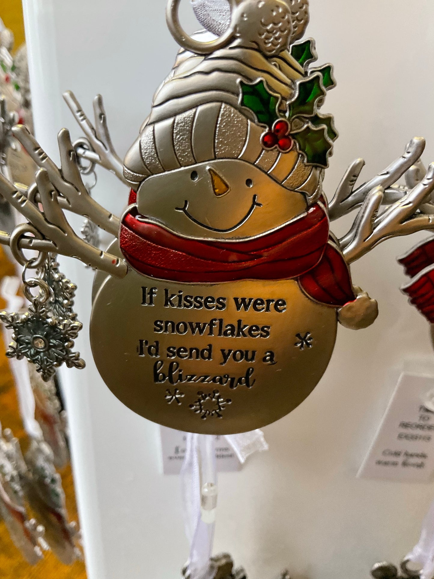 Swirls of Christmas Joy Snowmen Ornaments