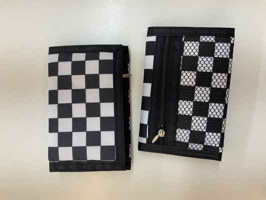 Kids Black Checkered Wallet