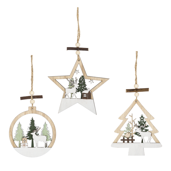 Cozy Cabin Laser Cut Ornaments