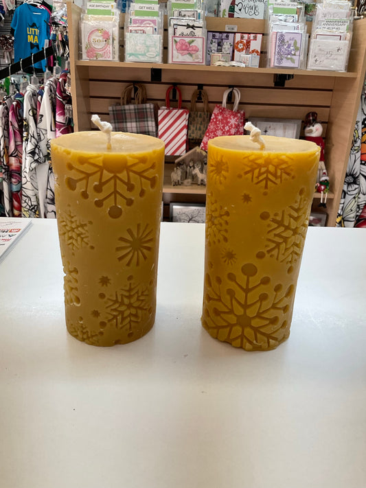 Snowflake Pillar Candle
