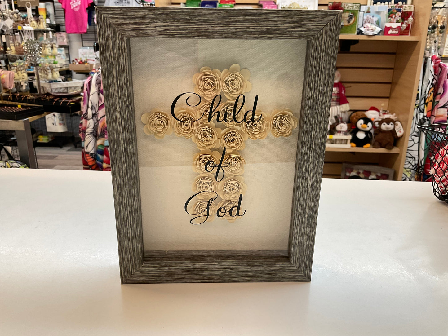 Baptism Cross Shadow Box