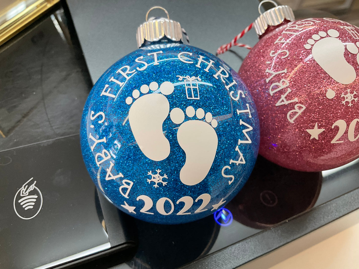 Baby’s First Christmas Small Ball Glitter Ornaments