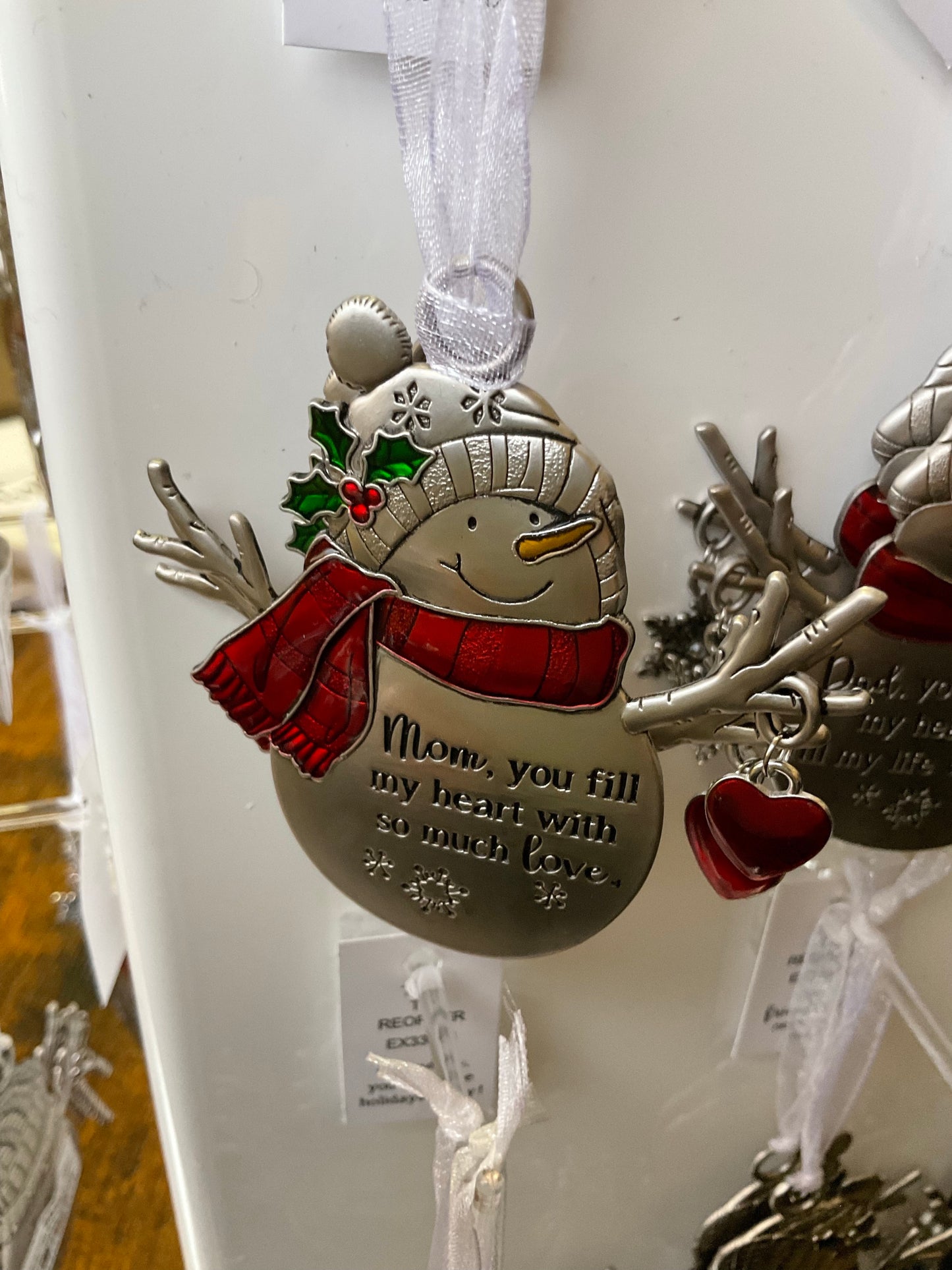 Swirls of Christmas Joy Snowmen Ornaments