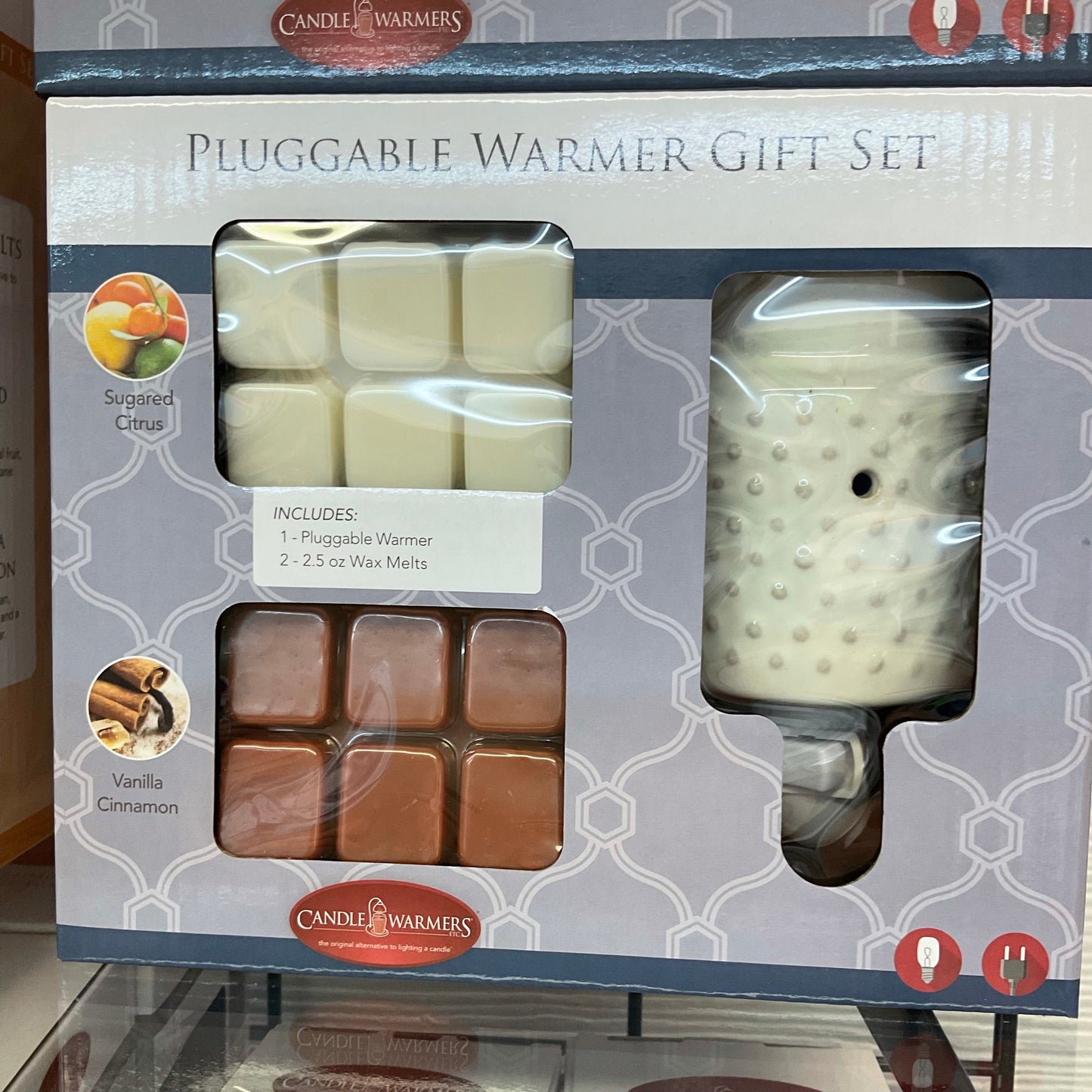 White Hobnail Plugger Warmer Gift Set