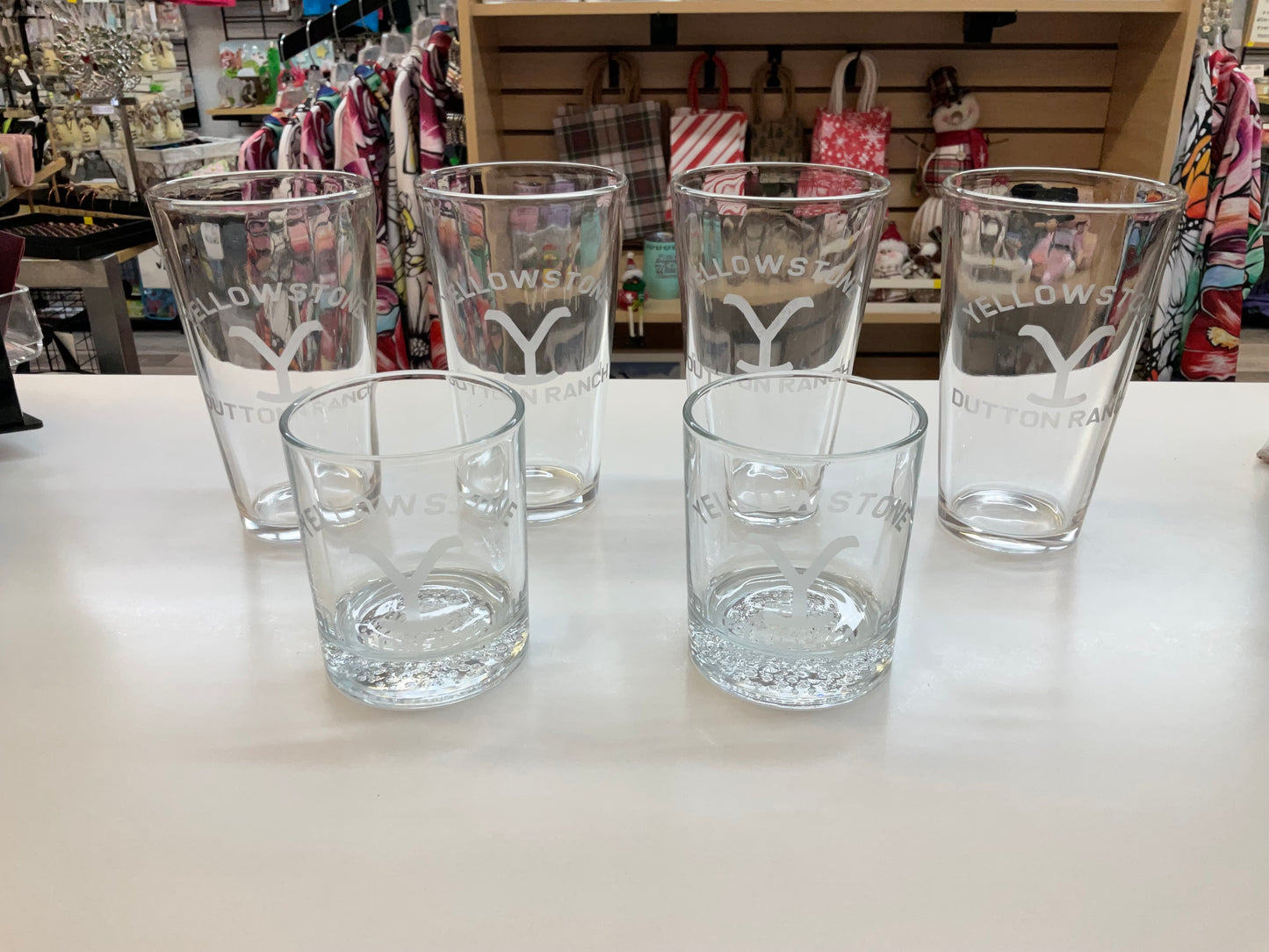 Yellowstone etched glass