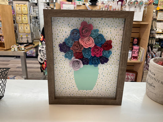 Vase with Roses Shadow Box